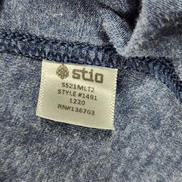 Stio Shirt Womens Large Blue Button Down Roll Tab Long Sleeve Pockets 14941 - Picture 12 of 12